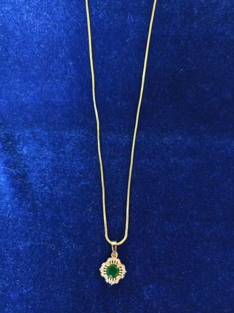 Green Floral Halo Pendant