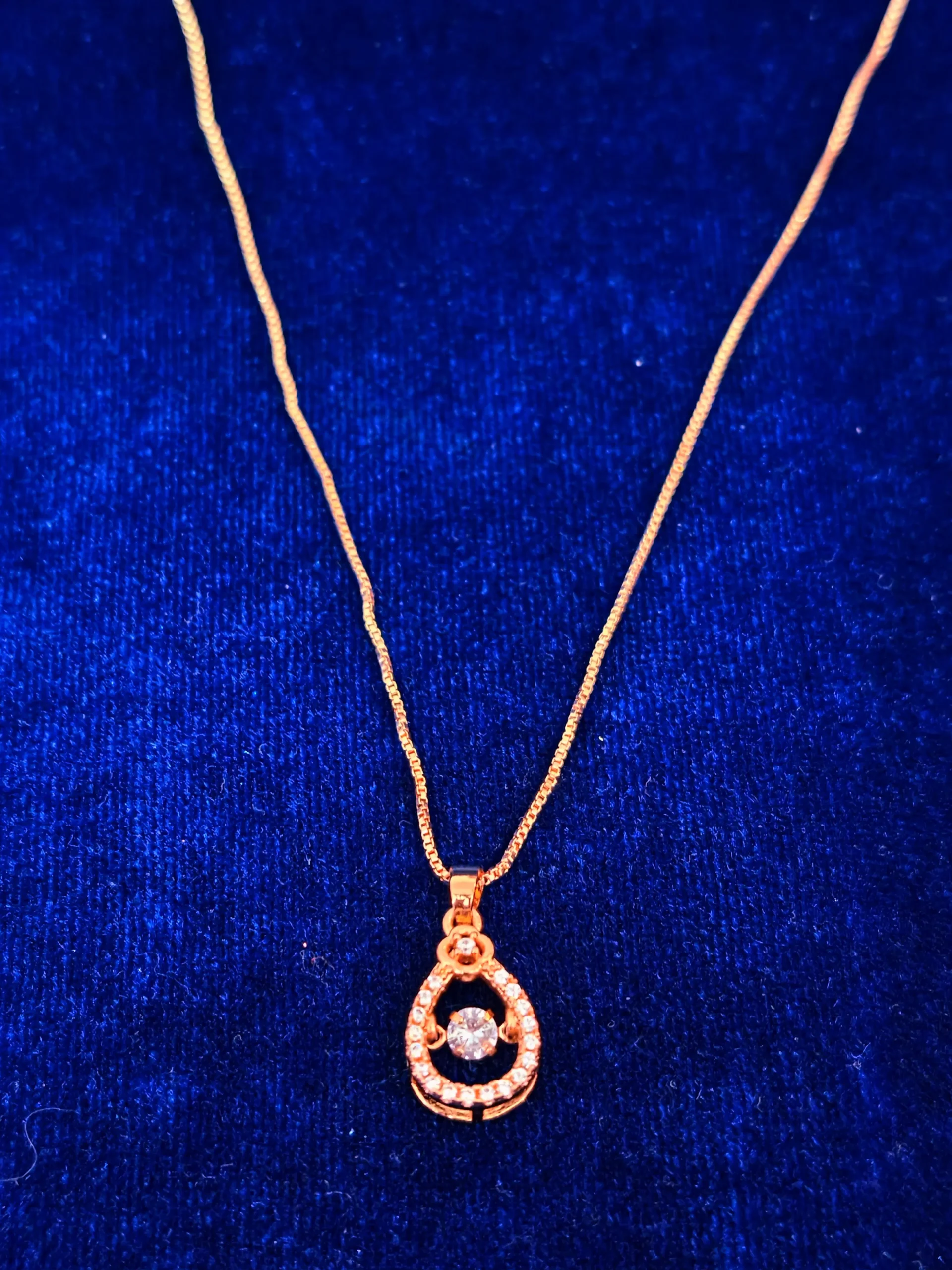 Teardrop Crystal Pendant Chain