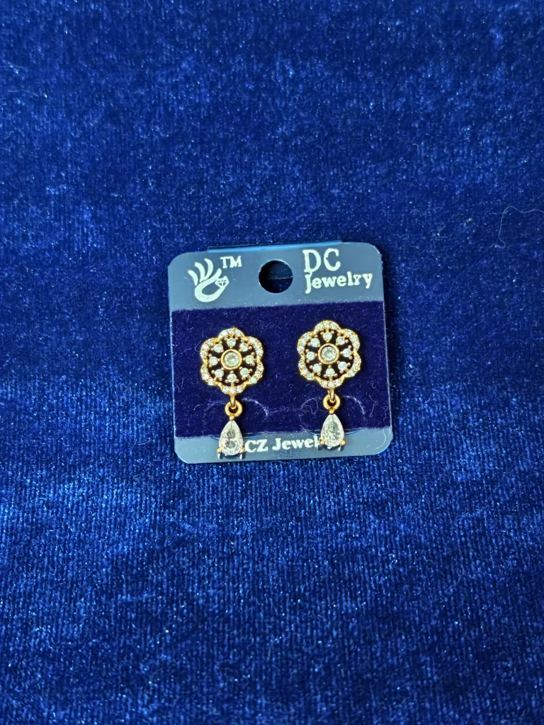 Floral Crystal Teardrop Earrings