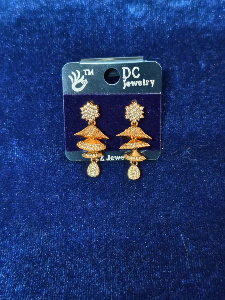 Traditional Crystal Layered Jhumka Earrings