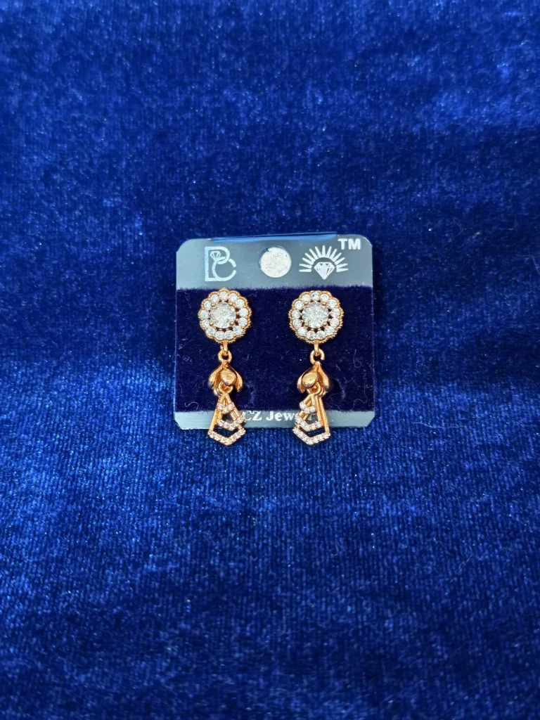 Golden Loop Sparkle Drop Earrings