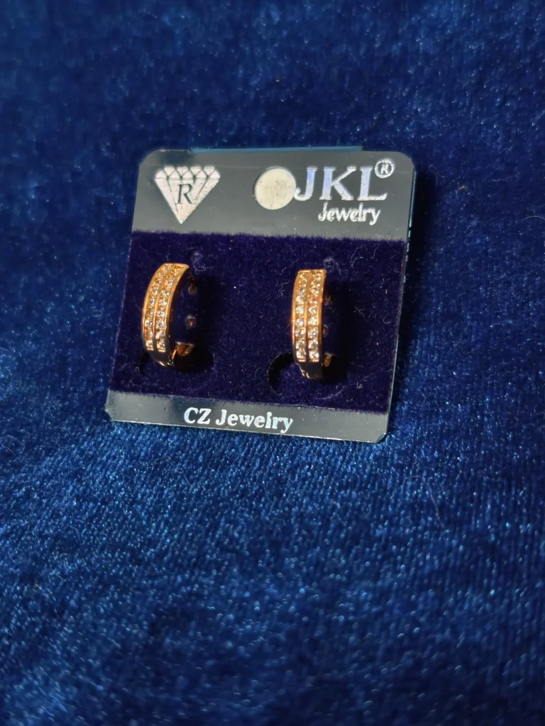 Double Row Crystal Hoop Earrings