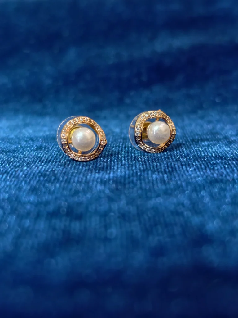 Pearl Halo Stud Earrings