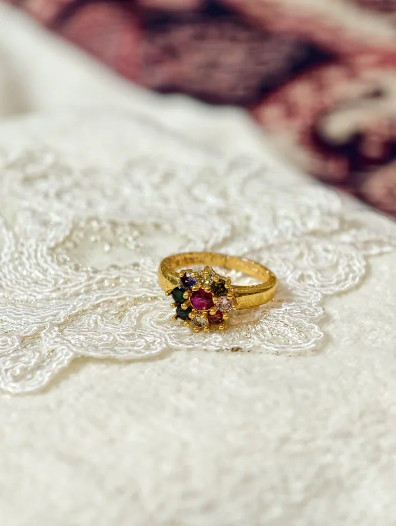 Multicolour Floral Cluster Ring